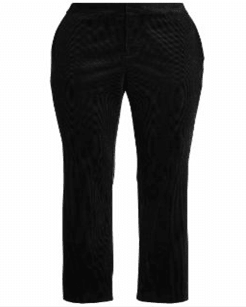Front of a size 14W Ralph Lauren Women's Classic Straight Corduroy Creased Jeans Black 14W in Black by Lauren Ralph. | dia_product_style_image_id:305886